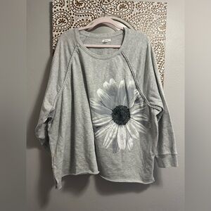 Maurices Gray Sweatshirt with Sunflower Design